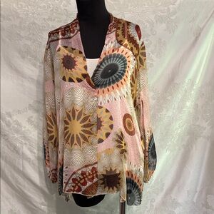 Made in Italy silk blend blouse with full viscose camisole size medium/large